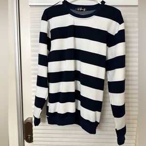 Lars Amadeus Navy Striped Shirt